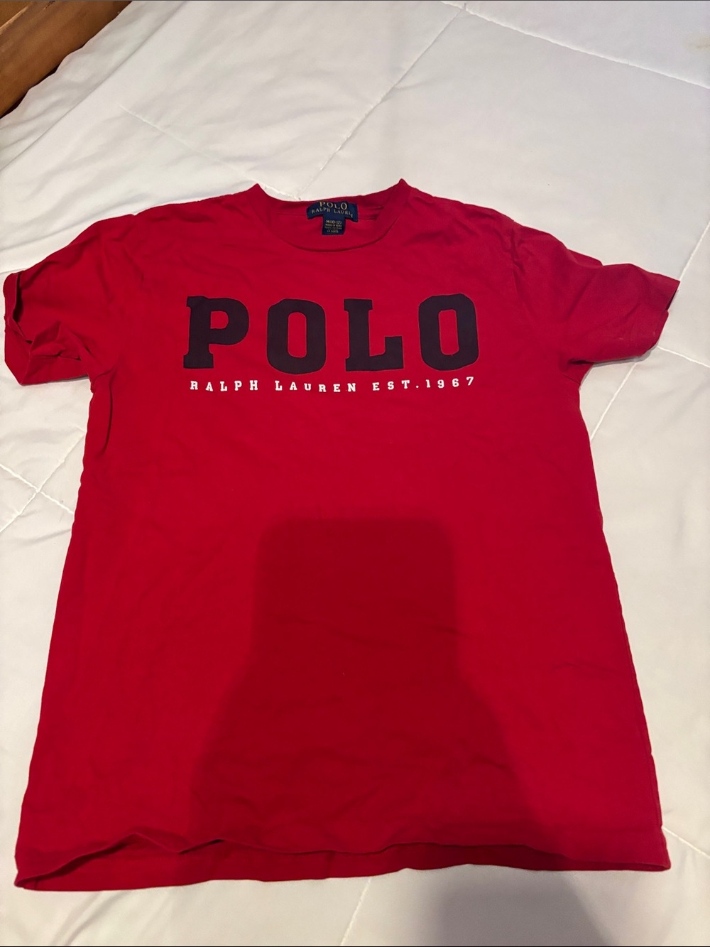 Polo by Ralph Lauren Red Crewneck T-Shirt with Black Logo